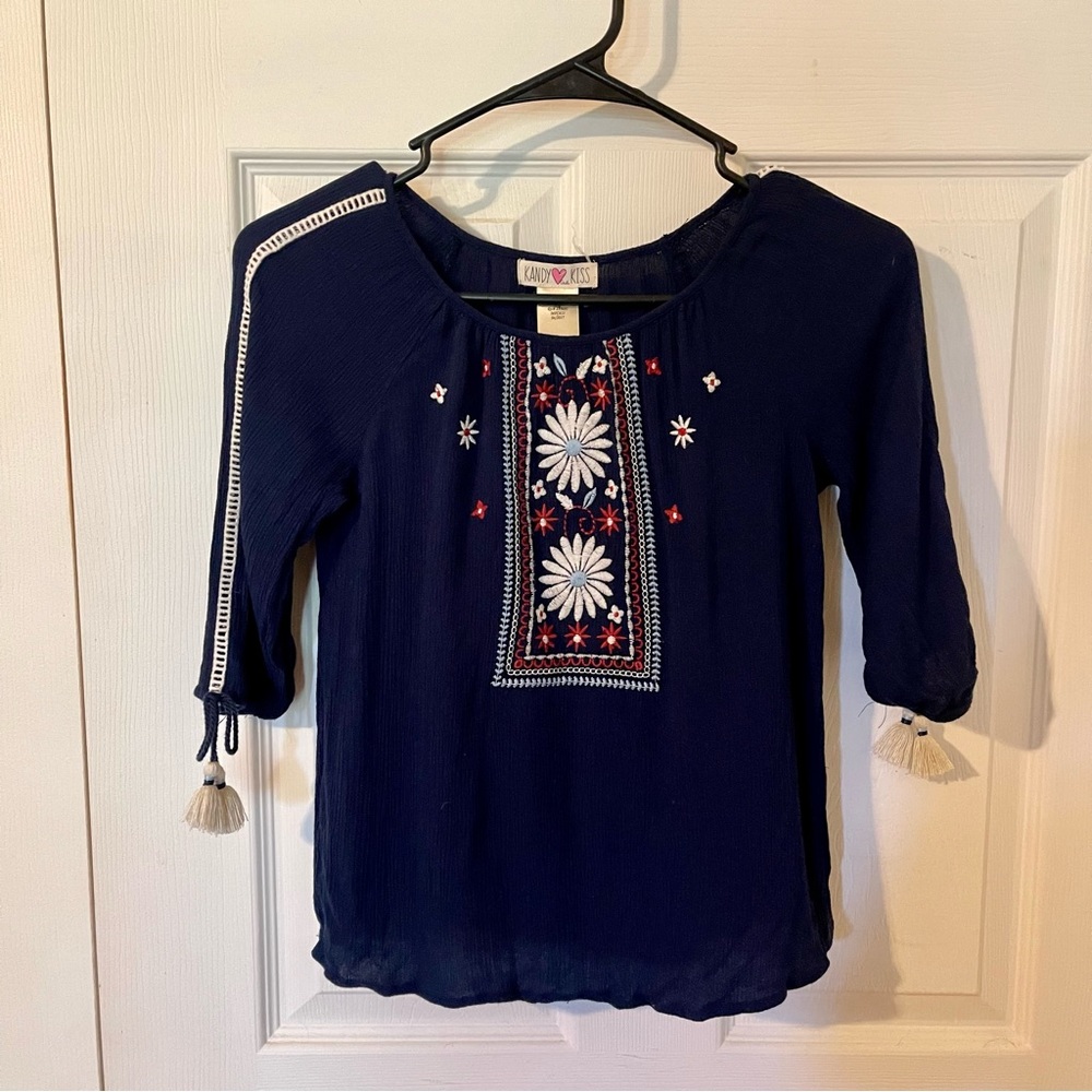 Kandy Kiss girls peasant blouse
